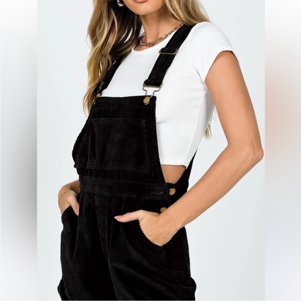 Black Corduroy Overalls dress